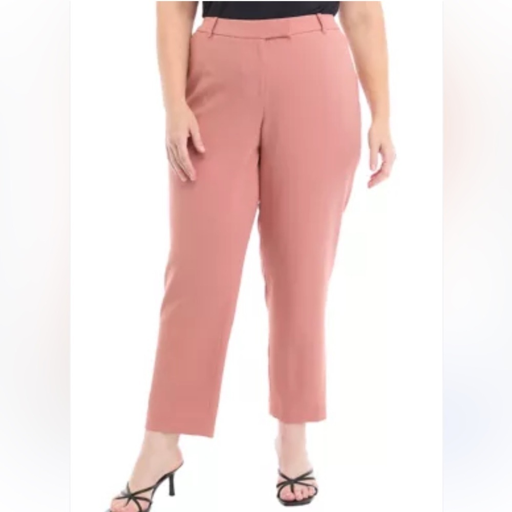 White House Black Market The Slim Straight-Leg Crop Pants in Dusty Rose sz 8